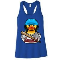 Baseball Rubber Duck Sporty Women's Racerback Tank