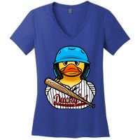 Baseball Rubber Duck Sporty Women's V-Neck T-Shirt