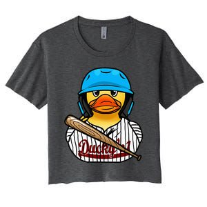 Baseball Rubber Duck Sporty Women's Crop Top Tee