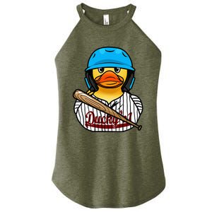 Baseball Rubber Duck Sporty Women's Perfect Tri Rocker Tank