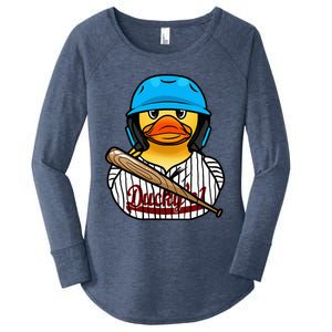 Baseball Rubber Duck Sporty Women's Perfect Tri Tunic Long Sleeve Shirt