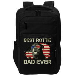 Best Rottie Dad Ever Rottweiler American Flag Gift Impact Tech Backpack