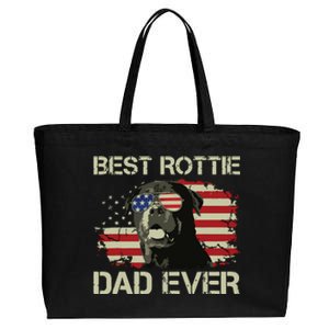 Best Rottie Dad Ever Rottweiler American Flag Gift Cotton Canvas Jumbo Tote