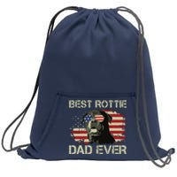 Best Rottie Dad Ever Rottweiler American Flag Gift Sweatshirt Cinch Pack Bag