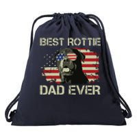 Best Rottie Dad Ever Rottweiler American Flag Gift Drawstring Bag