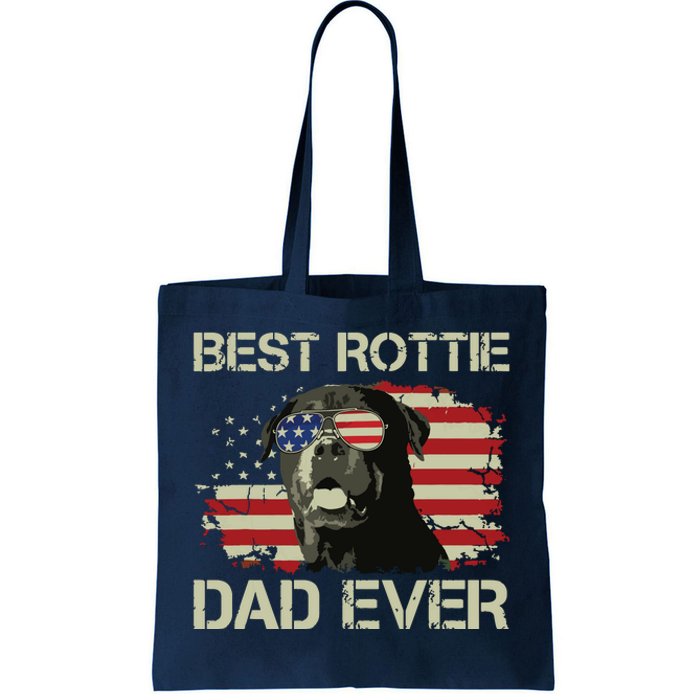 Best Rottie Dad Ever Rottweiler American Flag Gift Tote Bag