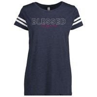 Blessed Religious Evangelist Bible Verse Christian Gift Enza Ladies Jersey Football T-Shirt