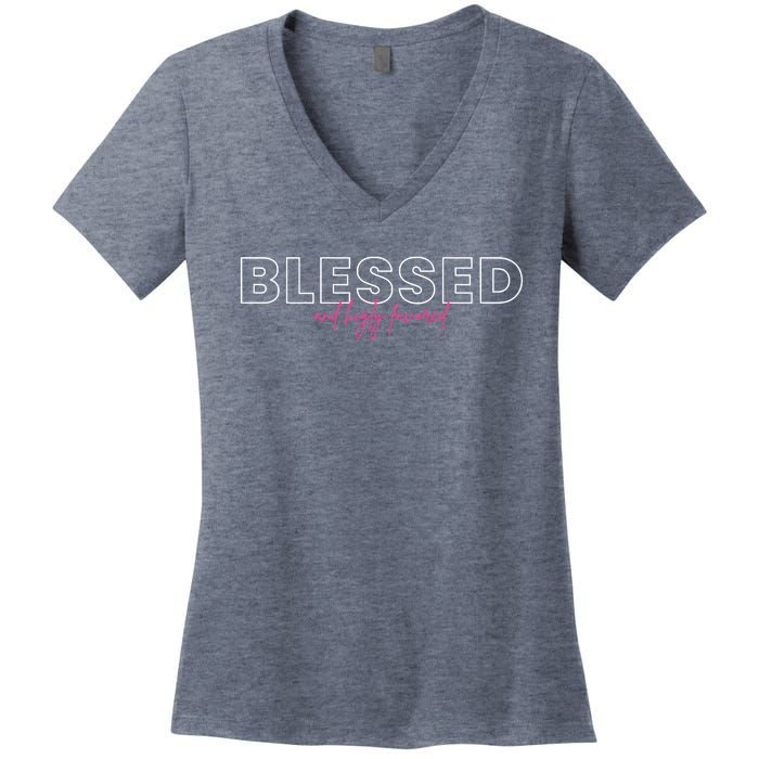 Blessed Religious Evangelist Bible Verse Christian Gift Women's V-Neck T-Shirt