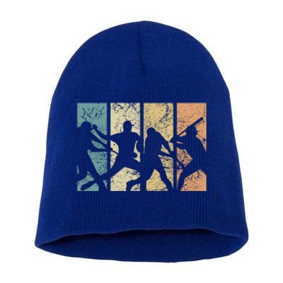 Baseball Retro Evolution Cool Baseball Funny Sports Home Run Gift Short Acrylic Beanie