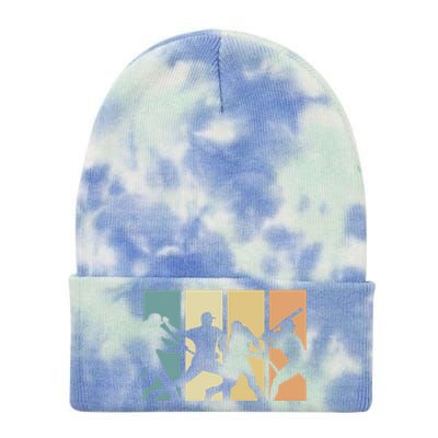 Baseball Retro Evolution Design For Baseball Fans And Meaningful Gift Tie Dye 12in Knit Beanie