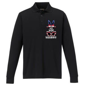 Bunny Rabbit Eggs Hunting Happy Easter Day Hip Hop Hooray Gift Performance Long Sleeve Polo