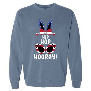 Bunny Rabbit Eggs Hunting Happy Easter Day Hip Hop Hooray Gift Garment-Dyed Sweatshirt