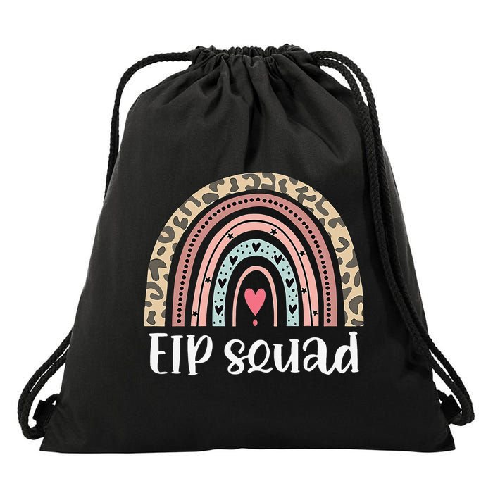 Boho Rainbow EIP Squad Early Intervention Program ECSE Team Drawstring Bag