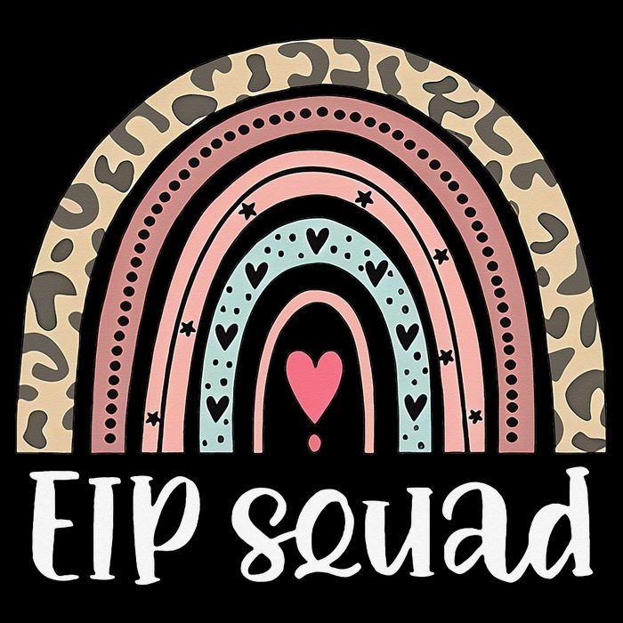 Boho Rainbow EIP Squad Early Intervention Program ECSE Team Drawstring Bag