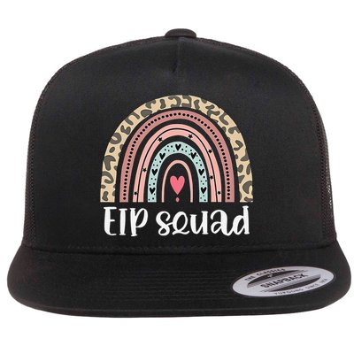 Boho Rainbow EIP Squad Early Intervention Program ECSE Team Flat Bill Trucker Hat