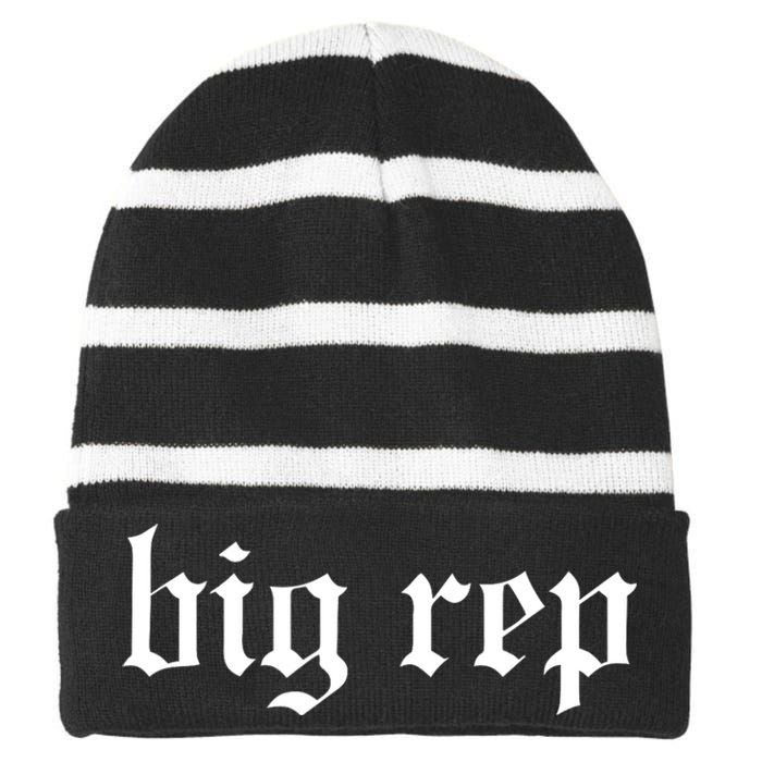 Big Rep Expression Striped Beanie with Solid Band