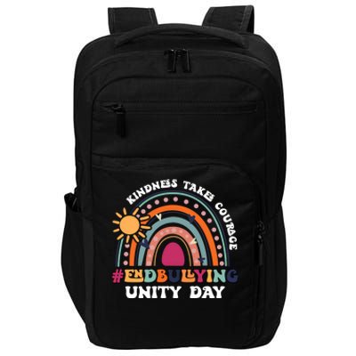 Boho Rainbow End Bullying Kindness Takes Courage Unity Day Funny Gift Impact Tech Backpack