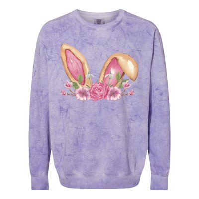 Bunny Rabbit Ears Cute Illustration Easter Colorblast Crewneck Sweatshirt