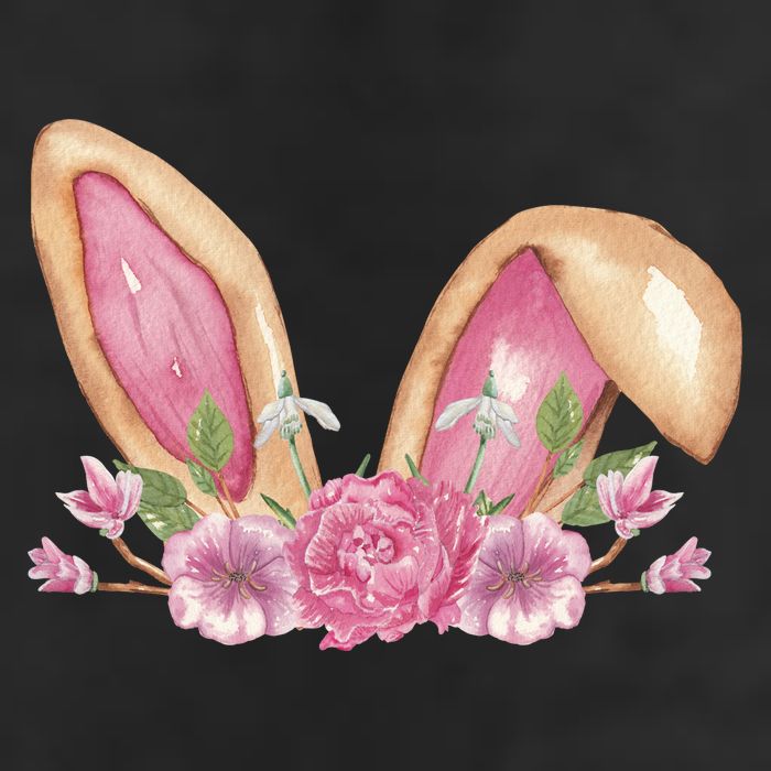 Bunny Rabbit Ears Cute Illustration Easter 7 Panel Mesh Trucker Snapback Hat