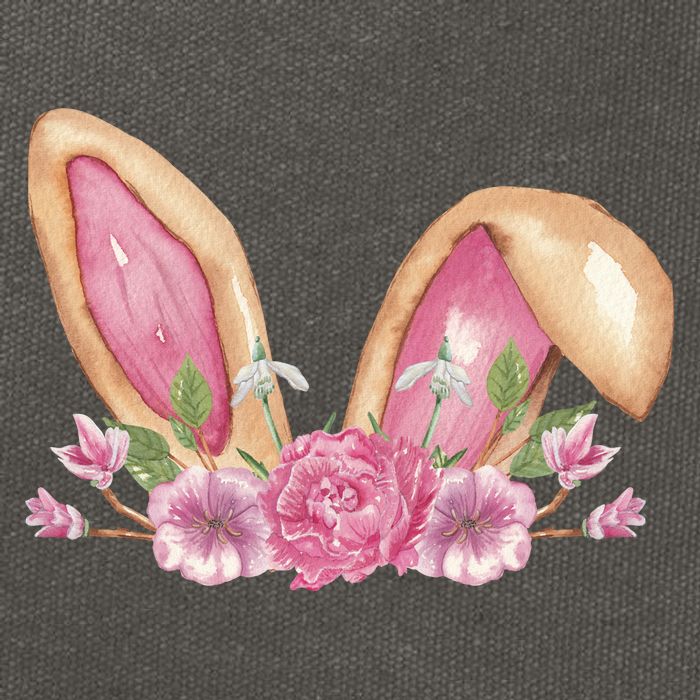 Bunny Rabbit Ears Cute Illustration Easter Cotton Canvas Backpack