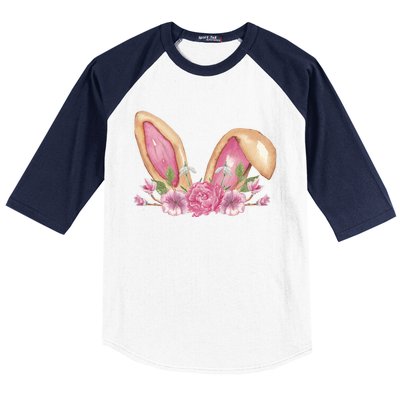 Bunny Rabbit Ears Cute Illustration Easter Baseball Sleeve Shirt