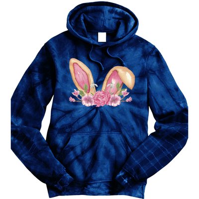 Bunny Rabbit Ears Cute Illustration Easter Tie Dye Hoodie