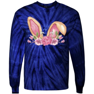 Bunny Rabbit Ears Cute Illustration Easter Tie-Dye Long Sleeve Shirt