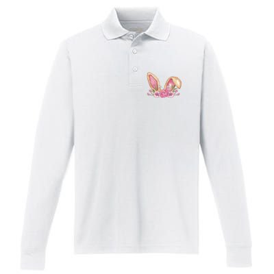 Bunny Rabbit Ears Cute Illustration Easter Performance Long Sleeve Polo