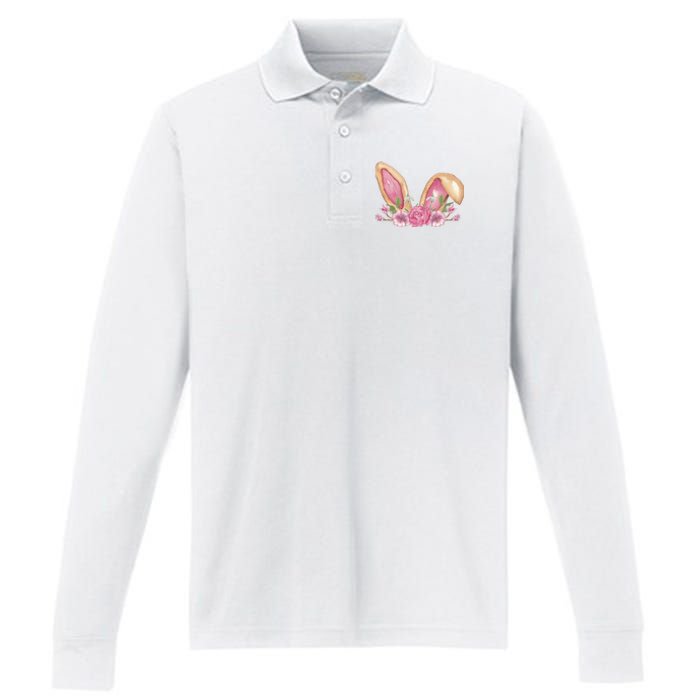 Bunny Rabbit Ears Cute Illustration Easter Performance Long Sleeve Polo