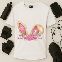 Bunny Rabbit Ears Cute Illustration Easter Cooling Performance Crew T-Shirt