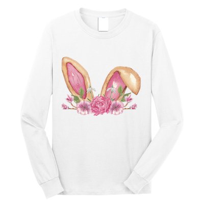 Bunny Rabbit Ears Cute Illustration Easter Long Sleeve Shirt