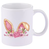 Bunny Rabbit Ears Cute Illustration Easter 11oz C Handle Ceramic Mug