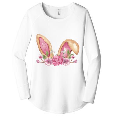 Bunny Rabbit Ears Cute Illustration Easter Women's Perfect Tri Tunic Long Sleeve Shirt