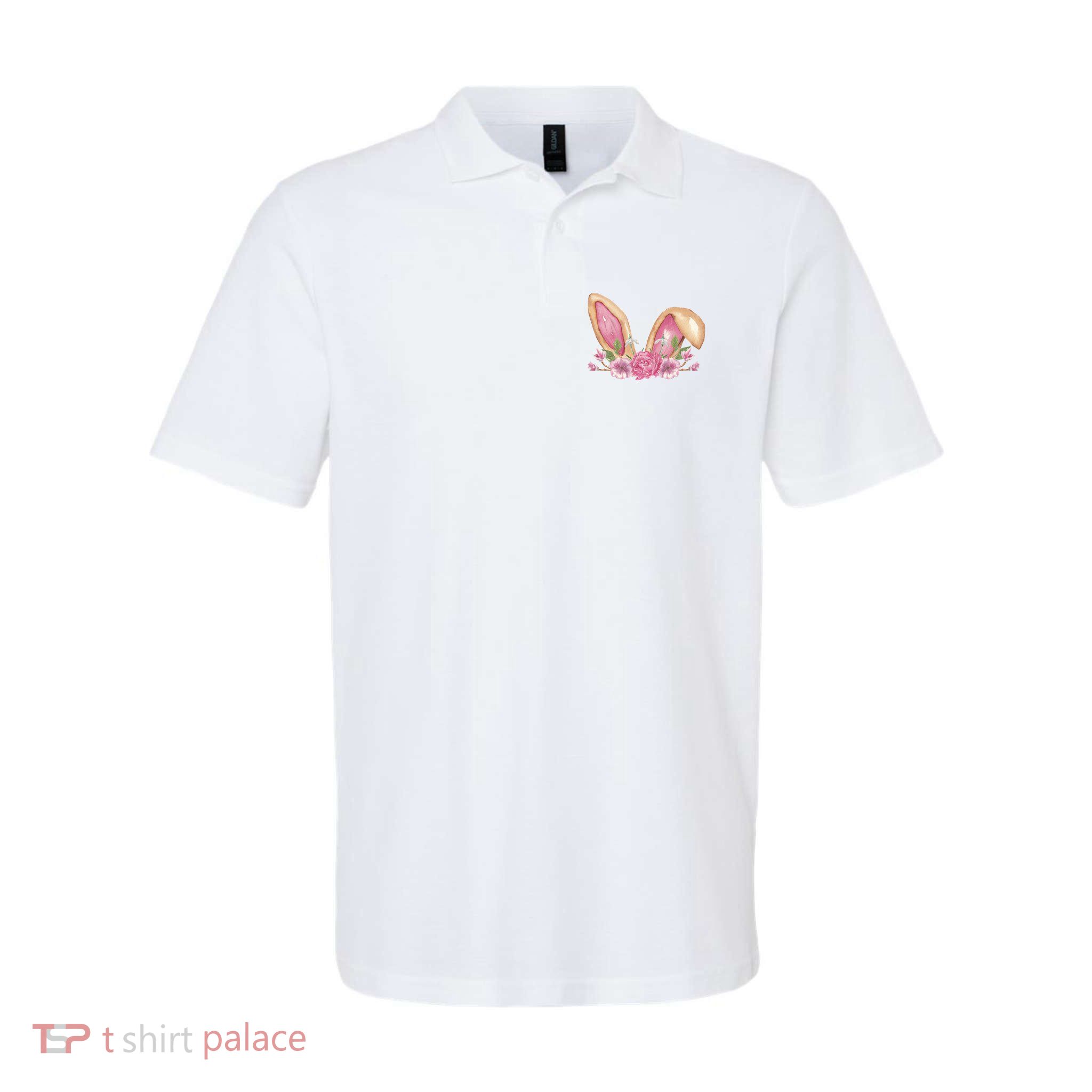 Bunny Rabbit Ears Cute Illustration Easter Softstyle Adult Sport Polo