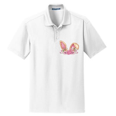 Bunny Rabbit Ears Cute Illustration Easter Dry Zone Grid Polo