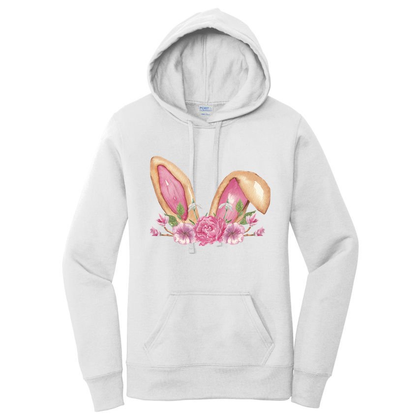 Bunny Rabbit Ears Cute Illustration Easter Women's Pullover Hoodie