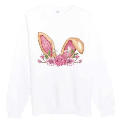 Bunny Rabbit Ears Cute Illustration Easter Premium Crewneck Sweatshirt