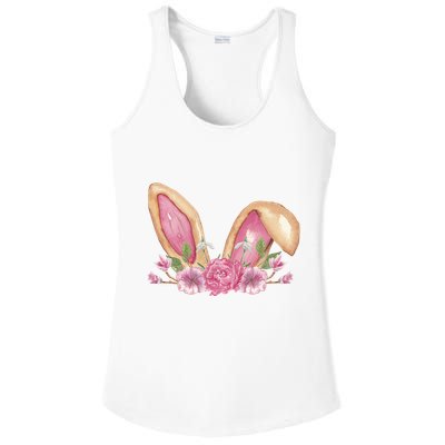 Bunny Rabbit Ears Cute Illustration Easter Ladies PosiCharge Competitor Racerback Tank
