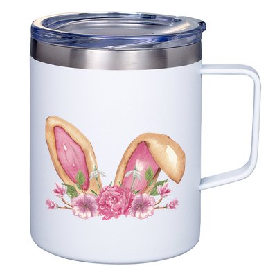 Bunny Rabbit Ears Cute Illustration Easter 12oz Stainless Steel Coffee Mug