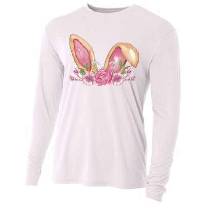 Bunny Rabbit Ears Cute Illustration Easter Cooling Performance Long Sleeve Crew