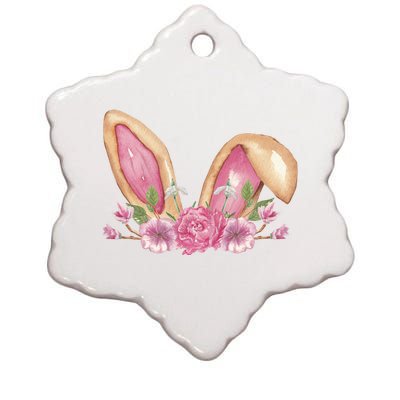 Bunny Rabbit Ears Cute Illustration Easter Ceramic Star Ornament