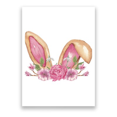 Bunny Rabbit Ears Cute Illustration Easter Poster