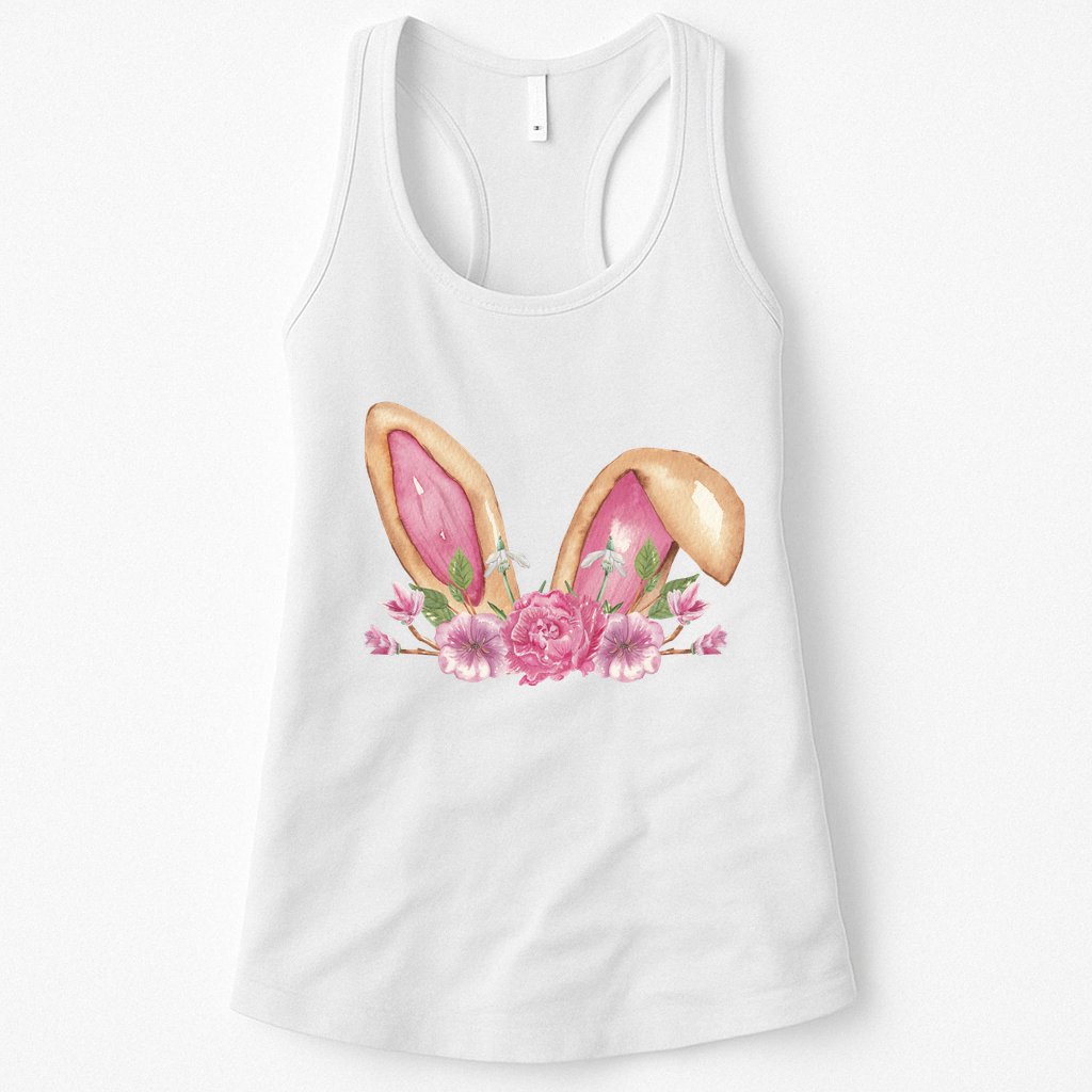 Bunny Rabbit Ears Cute Illustration Easter Womens Tank Top