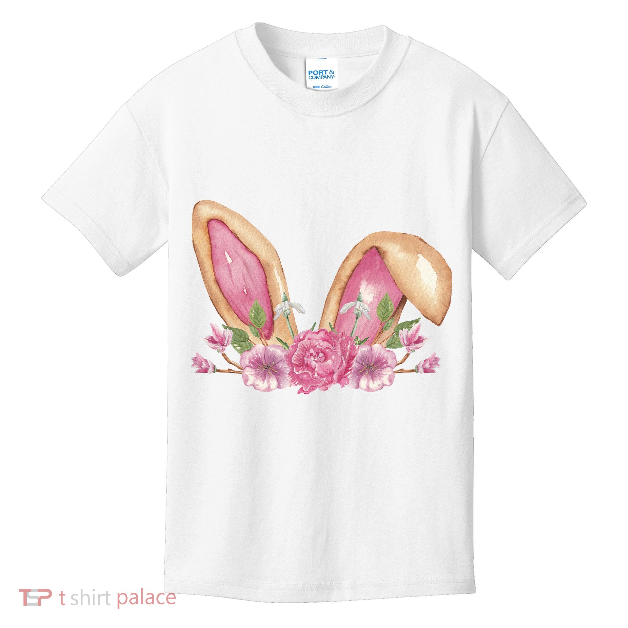 Bunny Rabbit Ears Cute Illustration Easter Kids T-Shirt