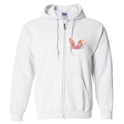 Bunny Rabbit Ears Cute Illustration Easter Full Zip Hoodie