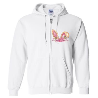 Bunny Rabbit Ears Cute Illustration Easter Full Zip Hoodie