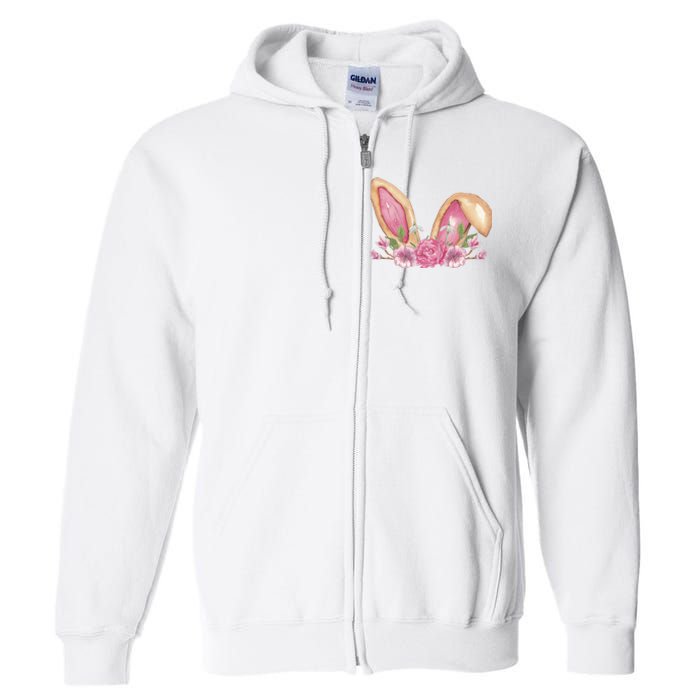 Bunny Rabbit Ears Cute Illustration Easter Full Zip Hoodie