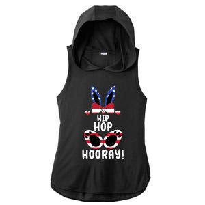 Bunny Rabbit Eggs Hunting Happy Easter Day Hip Hop Hooray Gift Ladies PosiCharge Tri-Blend Wicking Draft Hoodie Tank