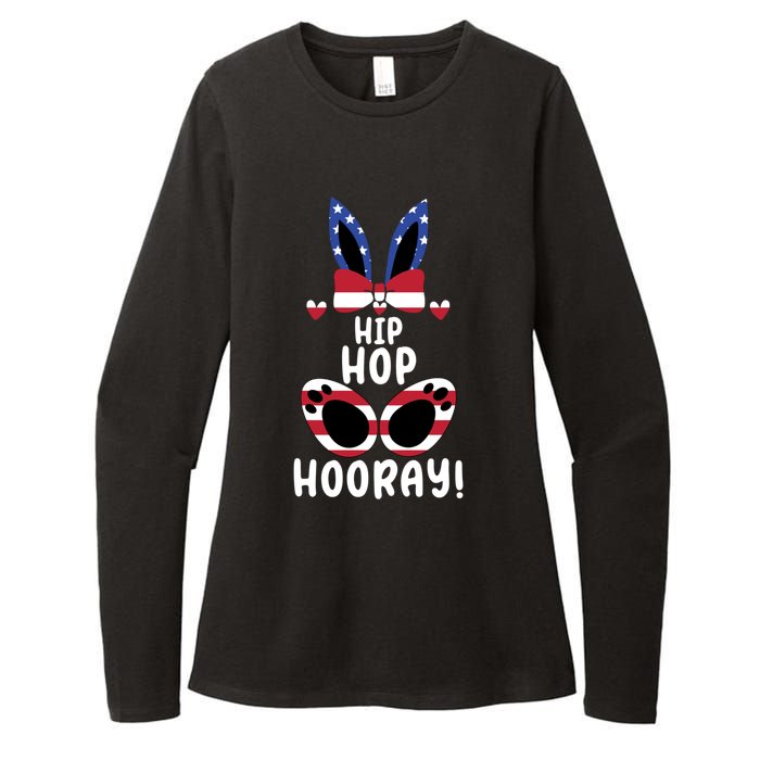 Bunny Rabbit Eggs Hunting Happy Easter Day Hip Hop Hooray Gift Womens CVC Long Sleeve Shirt