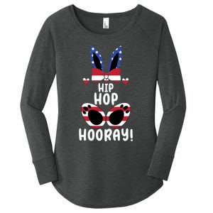 Bunny Rabbit Eggs Hunting Happy Easter Day Hip Hop Hooray Gift Women's Perfect Tri Tunic Long Sleeve Shirt